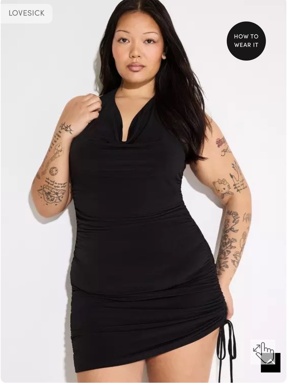 LoveSick Drapey Halter Ruched Mini Dress *NWT* - Picture 2 of 5